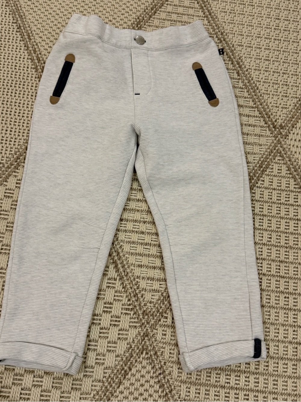 Okaidi toddler boy Light Gray Cotton Jogger Pants